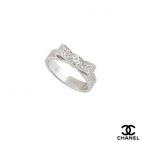 Chanel White Gold Diamond Ruban Ring J3413